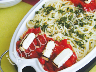 اسپاگتی با پنير سفيد