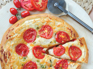 پيتزای گوجه‌ فرنگی و لوبيا سفيد