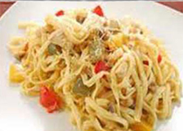 اسپاگتی با سینه یا فیله مرغ